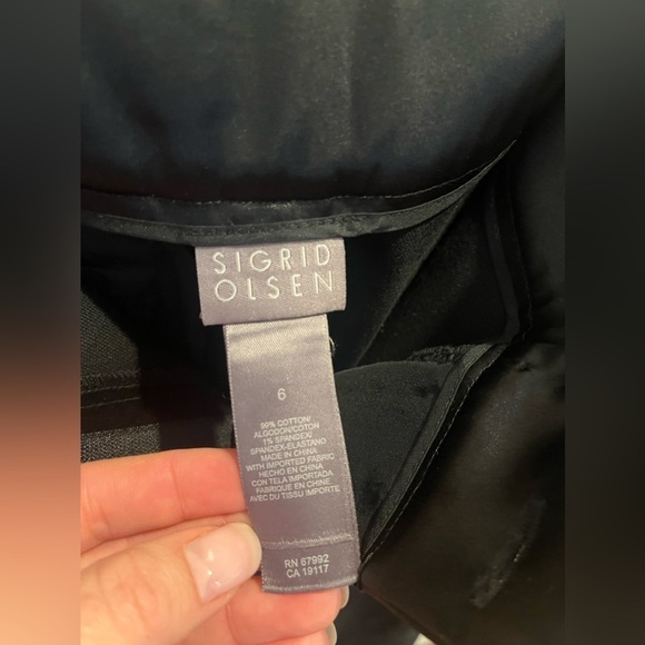 Sigrid Olsen velvet black dress pants Sz. 6 - Picture 3 of 4